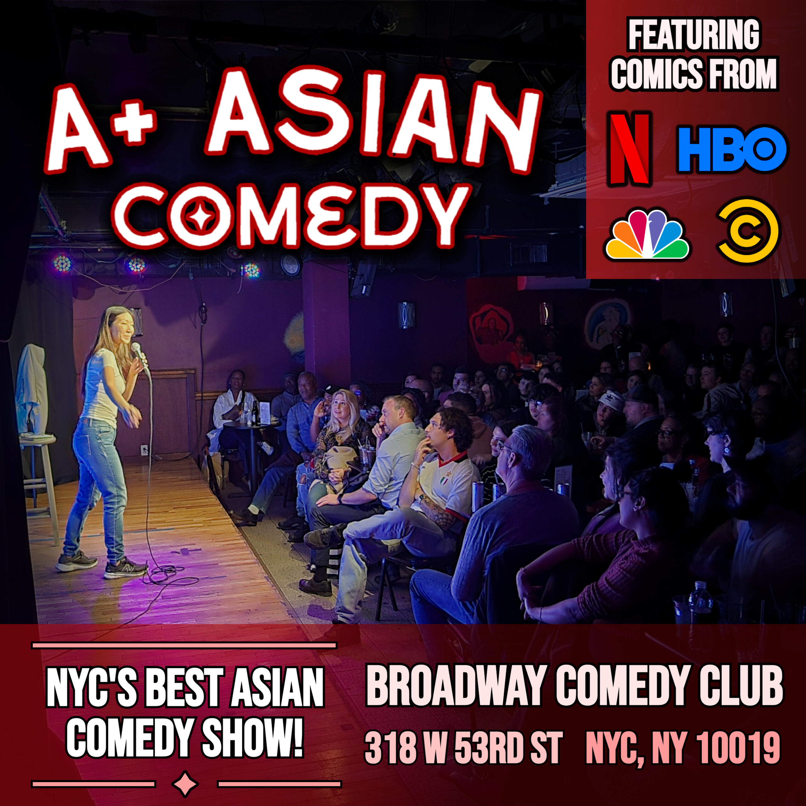 Voted New York City's best Asian Comedy Show, three years running. A+ Asian Comedy is a hilarious night of comedy and features some of the world's best Asian stand up comics. 