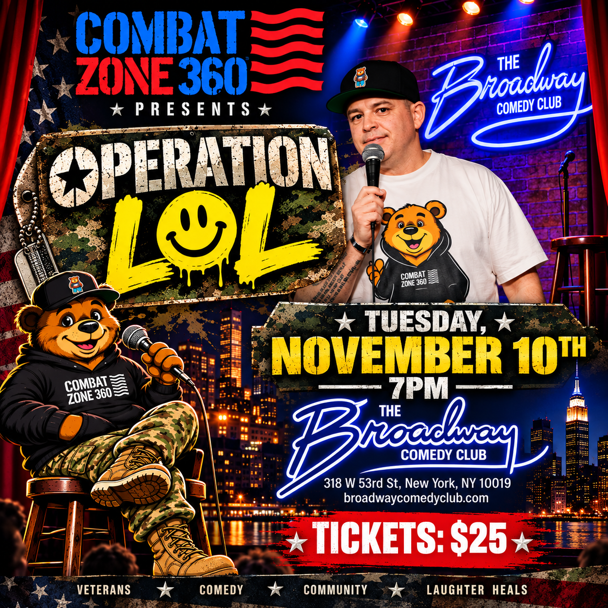 Combat Zone 360 — Combating Veteran Suicide, One Laugh at a Time. Nov 10